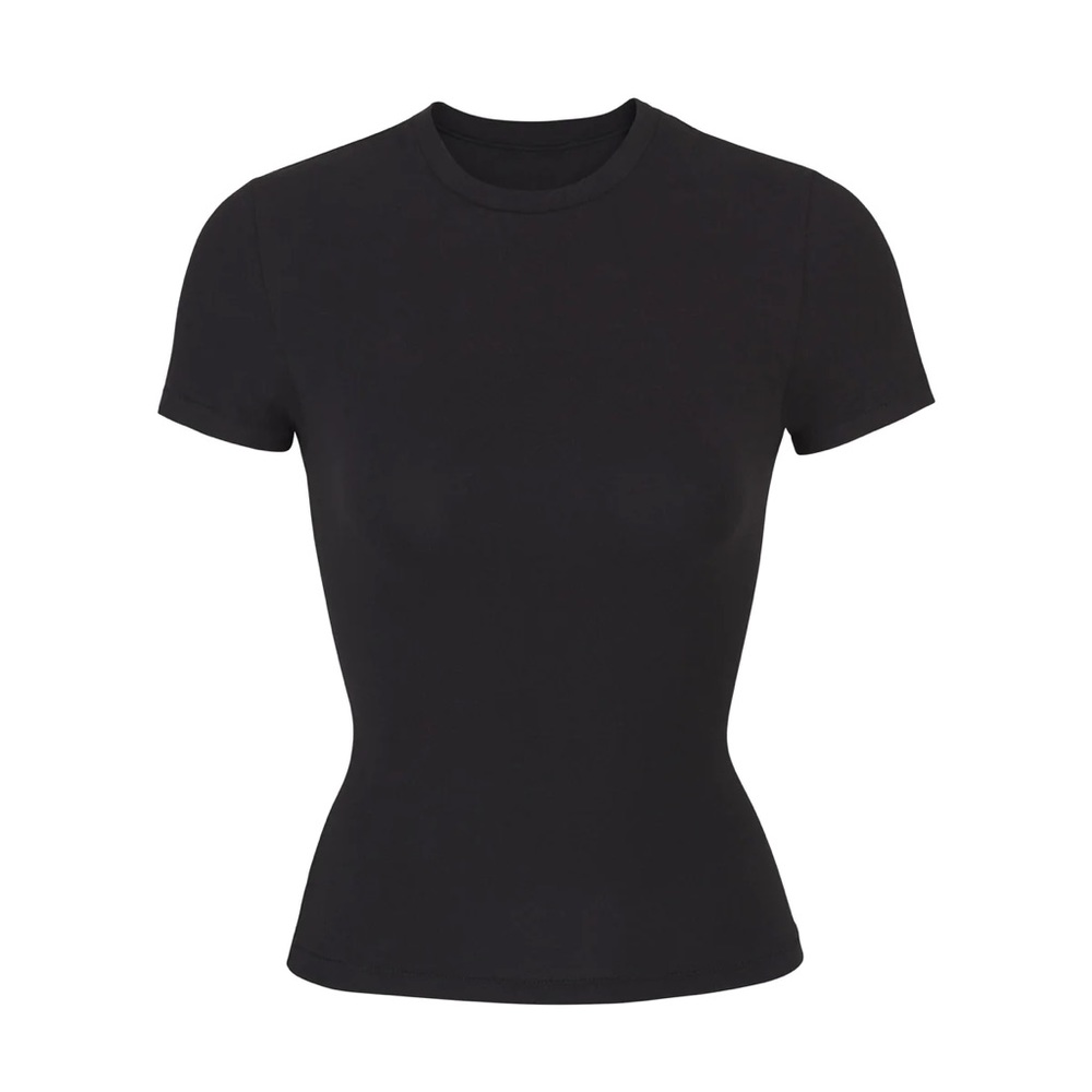 SKIMS COTTON JERSEY TSHIRT SOOT XS